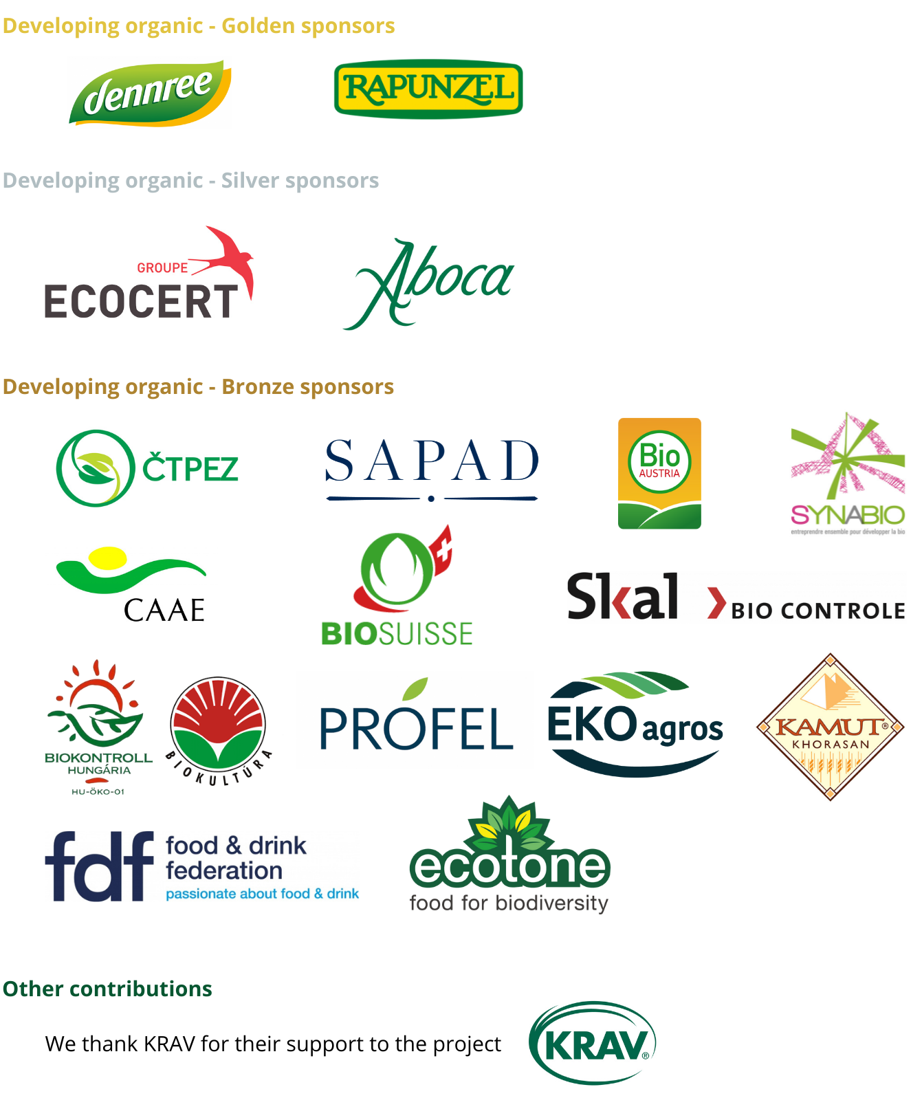 developing organic sponsors 2022